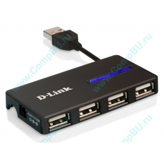Карманный USB 2.0 концентратор D-Link DUB-104 в Воркуте, USB хаб DLink DUB104 (Воркута)